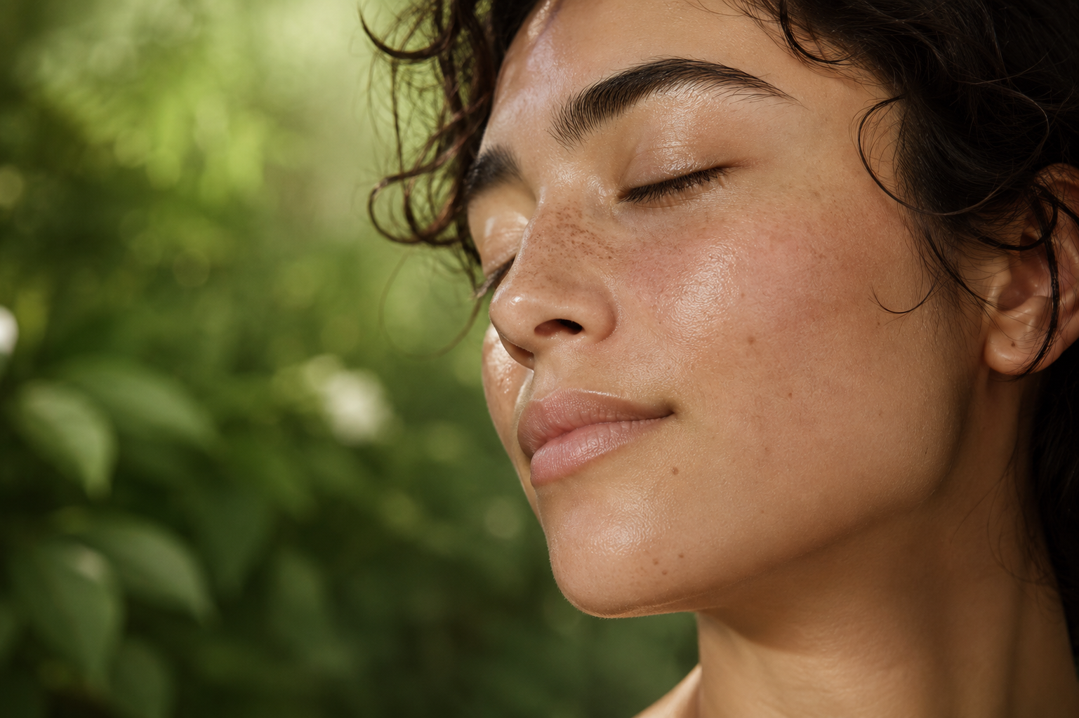 Femme au teint unifié et apaisé — Soin anti-rougeurs Redless pour peaux sensibles et réactives
