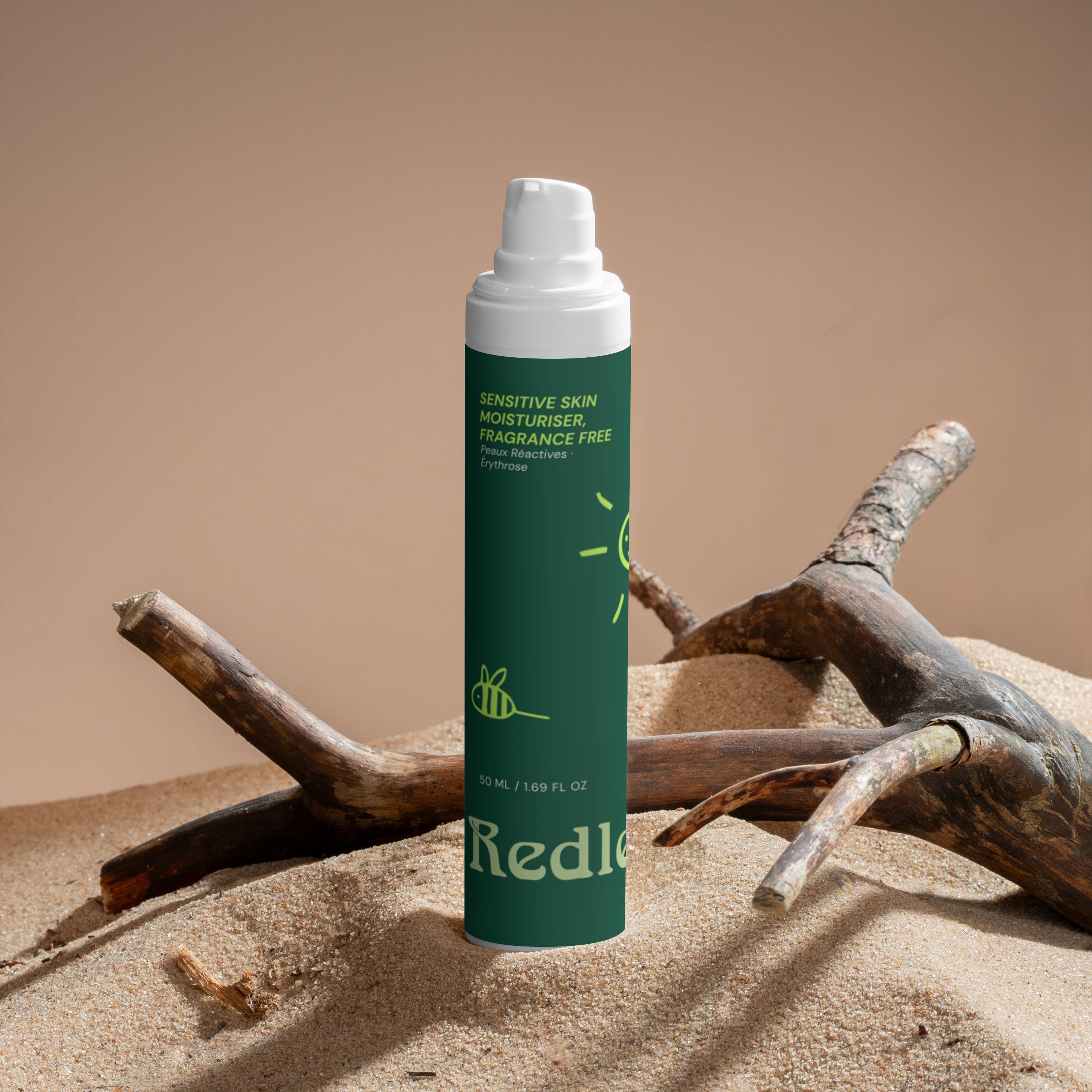 Redless Moisturiser shooting sable — Crème anti-rougeurs clean formulée pour peaux sensibles
